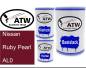 Preview: Nissan, Ruby Pearl, AL0: 500ml Lackdose + 500ml Klarlack + 250ml Härter - Set, von ATW Autoteile West.